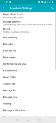 Email Aqua Mail - Fast, Secure android App screenshot 12